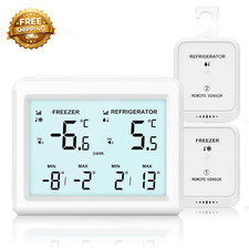Refrigerator Thermometer with Freezer Alarm Wireless Fridge Thermometer with Al