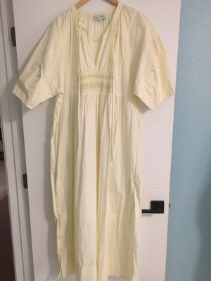 Lee Mathews Women's Butter Yellow Architectural Maxi Dress Sz 3/xL Avangarde