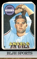 1969 Topps #296 Andy Messersmith California Angels RC (see pics)