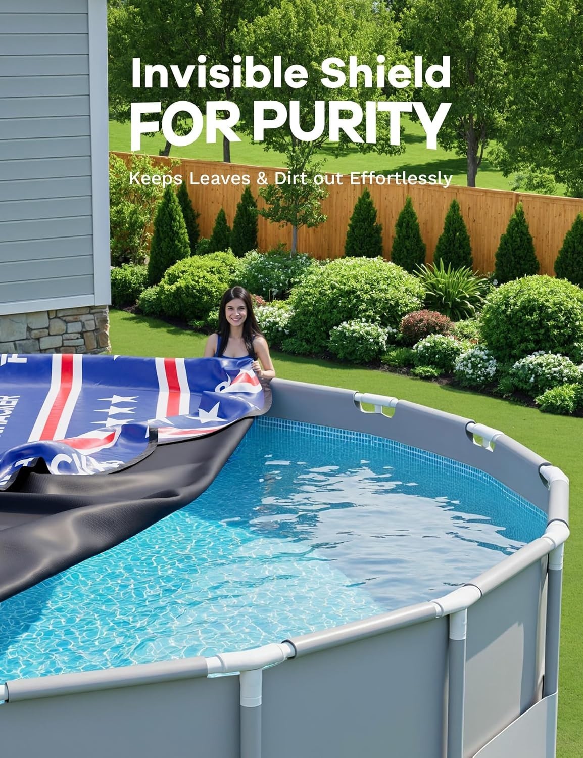 【2025 Upgrade】 21 Ft Winter Pool Cover - 21Ft round above Ground, 4 Foot Overlap