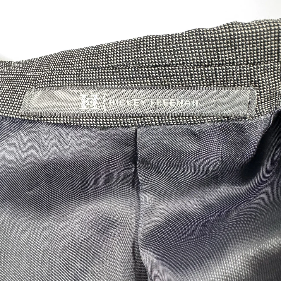 Blazer de lana Hickey Freeman para hombre Madison 40S gris dos botones chaqueta hecha en EE. UU. Foto 3 de 4