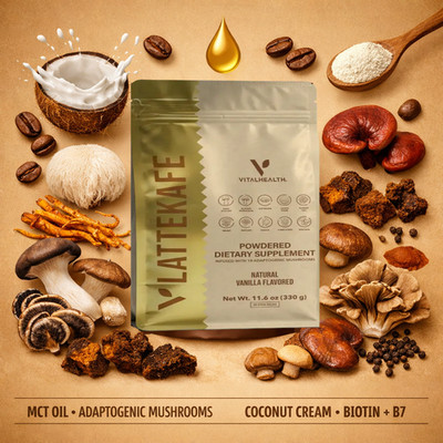 VITAL HEALTH LATTEKAFFE COFFEE 11.6 OZ | FASTEST FREE SHIPPING DEAL | FRESH !!!