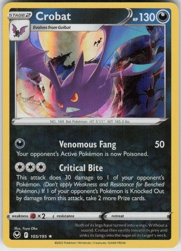 Holo Crobat 105/195 Rare Silver Tempest Near Mint