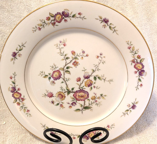 3- Noritake Asian Song Dinner 10 5/8” Plates Floral Gold Trim GORGEOUS
