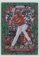 2021 Panini Prizm Tier III Green Donut Circle Prizm Aristides Aquino #208 0lt3