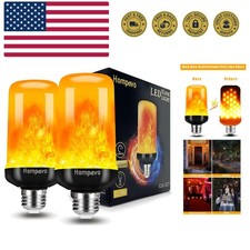 Upgraded LED Flame Light Bulbs, 4 Modes Flickering Light Bulbs with Upside D...