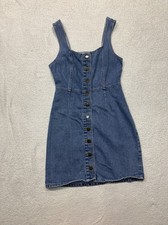 Urban Outfitters Womens Size 2 Blue Button Down Sleeveless Denim Mini Dress