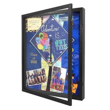 Graduation Shadow Box Frame 16x20 Display Case with Linen Back, Plexiglass Wi...