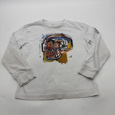 Gap Kids Long Sleeve T-shirt Boys S 6-7 Y White Graphic Print .#37724