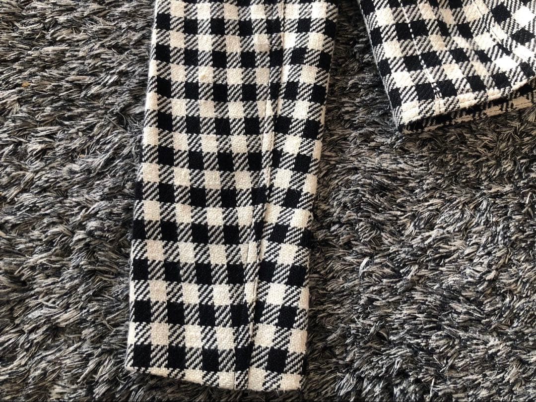 Lauren Ralph Lauren Chino Checkered Leather Jacket XL Black & White image 7