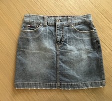 Vintage Tommy Hilfiger denim Skirt Short Jeans Skirt Size 4 Back Pocket Initials