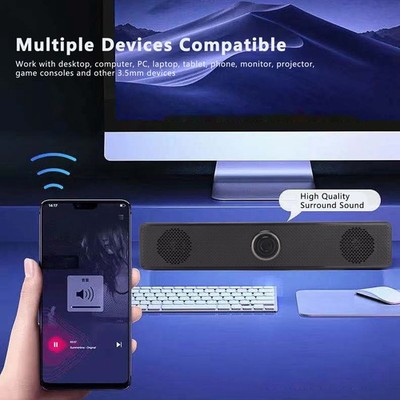 Computer Soundbar Lautsprecher 3D Surround Sound USB 3.5mm Kabelgebunden Für PC