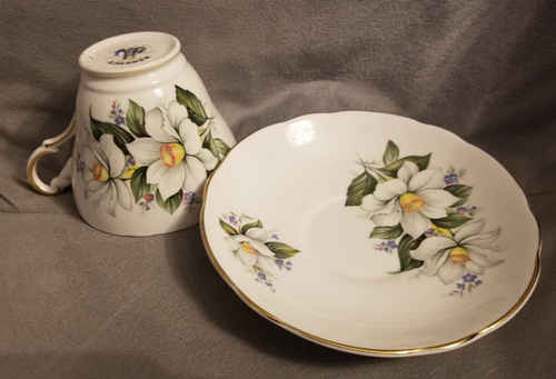 Vintage Regency Fine Bone China tea cup & saucer " White Magnolia", England - Picture 3 of 6