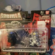 GODZILLA MECHAGODZILLA Chibi Kaiju Mini Figures 2-Pack Toho Bandai 2013 - NEW