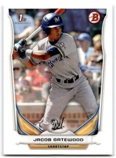 2014 BOWMAN DRAFT PICKS & PROSPECTS JACOB GATEWOOD MILWAUKEE BREWERS #DP39