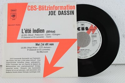 7'' - JOE DASSIN - L´ete Indien (Africa) - Moi j´ai dit non - CBS Promo // 1975
