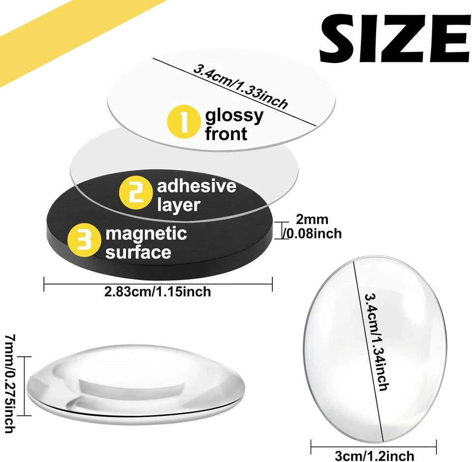 72 Piezas Imanes Artesanales Vidrio Cerámica Ferrita Imán con Respaldo Adhesivo  Foto 2 de 4