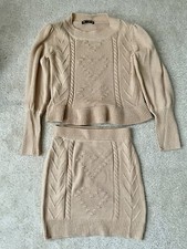 NEW Crystal Doll Heart Cable Knit Two-Piece Sweater Dress Size M
