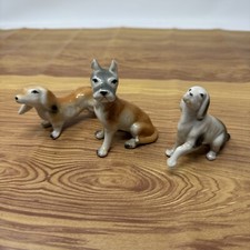 Bundle of Dog Puppy Ornaments Figurines Ceramic Collectible Vintage