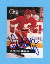 Sergei Makarov Calgary Flames 1991-92 Pro Set #39 Autographed Hockey Card