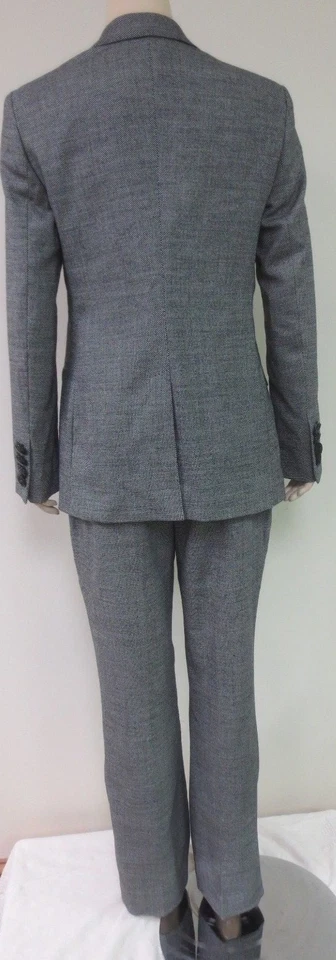 Blazer Pantalón Traje GIAMBATTISTA VALLI Negro Blanco Punto Mezcla Lana Talla 46 10 Usado en Excelente Condición Foto 2 de 4