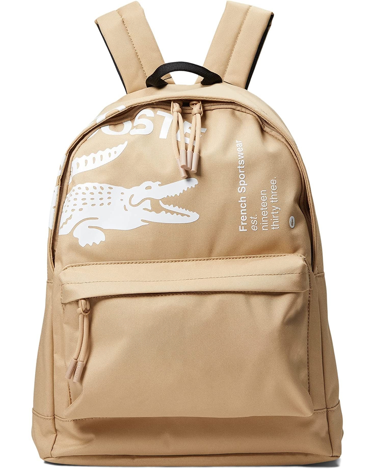 Мужской бежевый контрастный фирменный рюкзак Lacoste - 11390₽