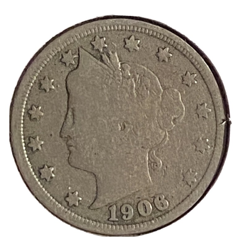 ^ 1906 Liberty "V" Nickel   ^^ GOOD ^^    120 YRS OLD    4136