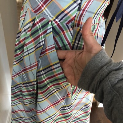 Blue Plaid Halter Dress With Pockets By Anthropologie | eBay