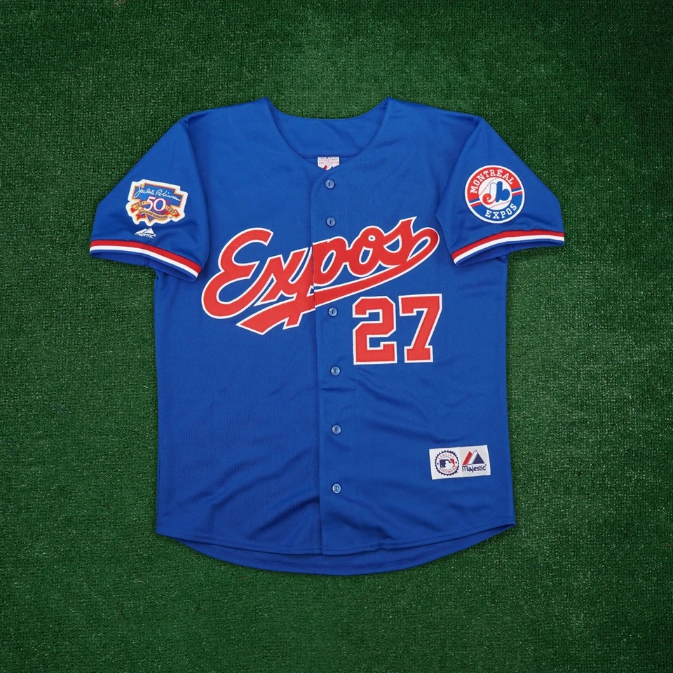 Vladimir Guerrero signed 1997 Montreal Expos Alternate Blue Throwback Jersey BAS - Image 2 of 4