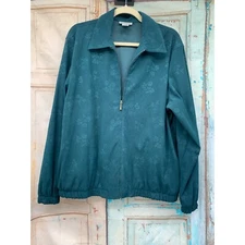 Alfred Dunner 90's Y2K Jacket Size 12 Green Floral