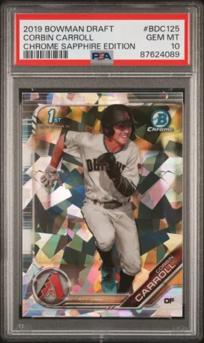 2019 Bowman Draft Chrome Sapphire Corbin Carroll 1st Bowman PSA 10 #BDC-125
