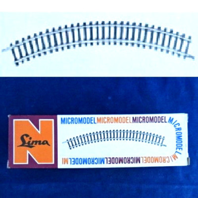 LIMA MICROMODEL 511 N SCALE R 192 15° CURVE CURVED TRACK 1 PIECE RAIL 