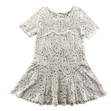Free People Dress Women's Medium Cream Mini Twee Boho Lace Cottage Core Coquette