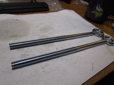 3/8''-16 x 6-15/16'' Shank L x 4'' Thread L x 8-7/16'' OAL Zinc Turn Eye Bolt QTY 2