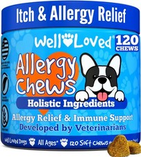 Dog Allergy Relief Chews - Itch Treatment Skin Relief Vet Approved 120