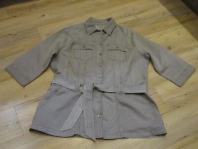*Yessica* Jacke mit Gürtel für Damen beige Leinen Gr. L  46 Neuwertig!