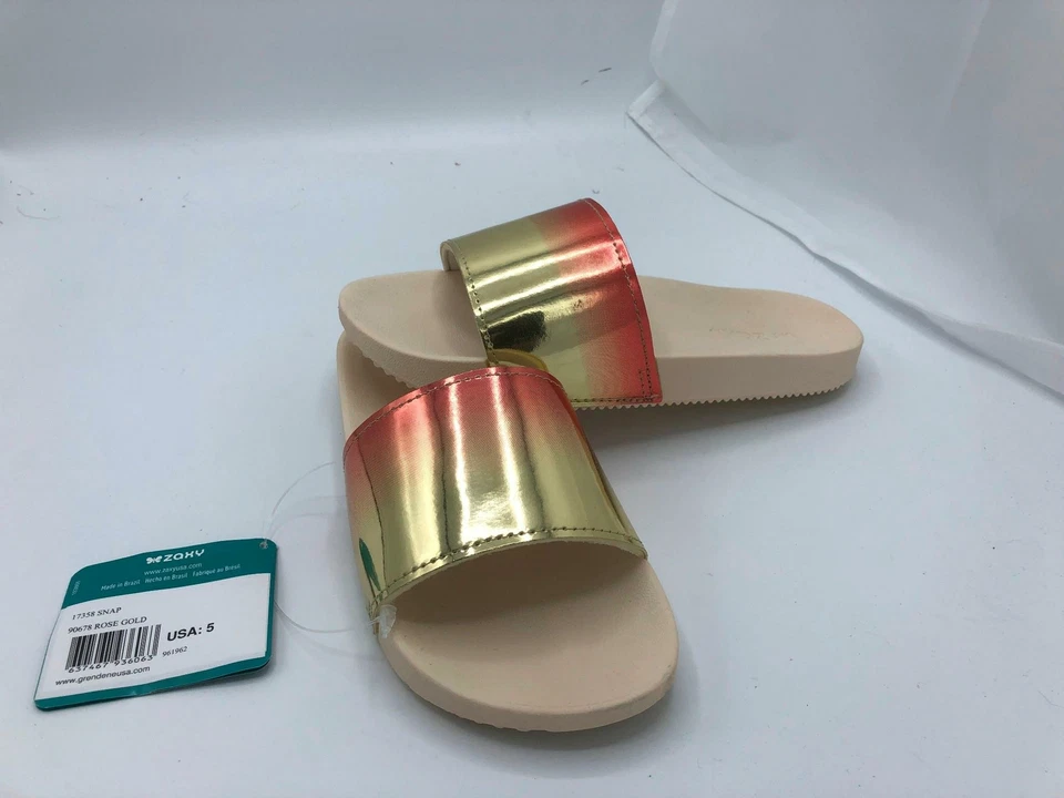Zaxy Snap Slide Sandal (2209) Rose Gold Size 5 - Image 3 of 4