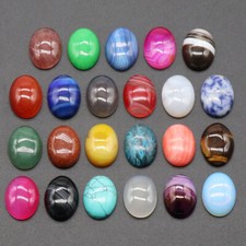 50pcs Mixed Natural Stone Oval CAB CABOCHON Beads 15X20mm for Jewelry No Holes