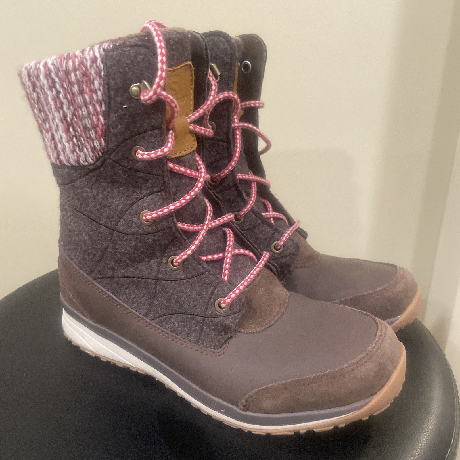 Salomon Hime Stivali Invernali Donna Taglia 7 Impermeabili Isolati Marroni Rosa Caldo