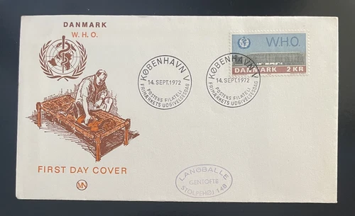 DENMARK - 1972 -FIRST DAY COVER-W.H.O-COVER-J34