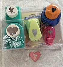 Marvy EK Success Valentine Cupid Hearts Paper Punches Lot of 5 Scrapbooking