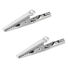 Krokodilklemmen (Krokoklemmen) blank, 2 bis 10 St&uuml;ck, mit 4mm Buchse (oS)