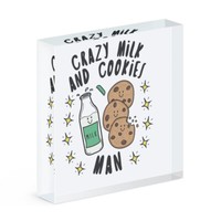 VerrüCkte Milch Und Kekse Mann Stars Acryl Foto Block Rahmen Lustig Spass Schoko