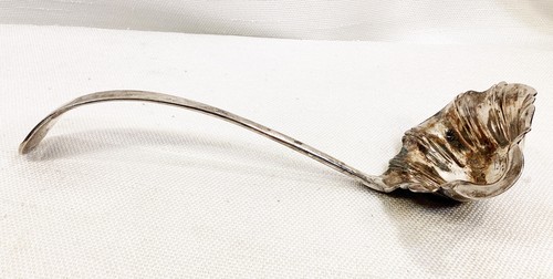 Cucharón de sopa perforadora Sheffield England grande JL plateado - Imagen 3 de 5