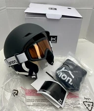 Anon Defline BOA Kids  L-XL / 52-55cm Snow Helmet Matte Black with Googles 