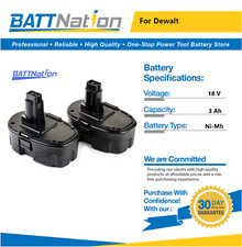 2x 18V 3Ah NiMh Battery for Dewalt DC9096 DW9095 DW9096 DW9098 DE9039 DE9095