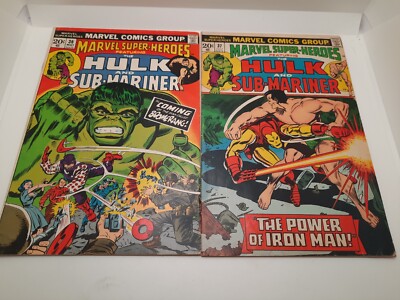 Marvel Super-Heroes #36 & 37 Marvel Comics May 1973.