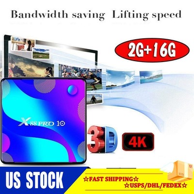 X88 Pro 10 Android 11.0 16G+2G Tv Box 4K Rk3318 Wifi Bt Media Player 100M