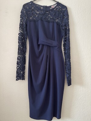 Jessica Wright By SistaGlam Navy Bodycon Midi Dress, Size 10