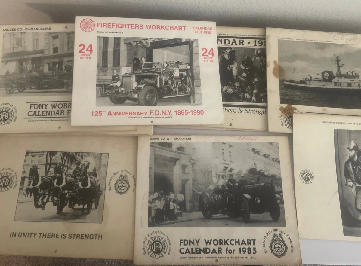 Lot Of 24 FDNY Shift Calendars UFA 1980s And 90s | eBay